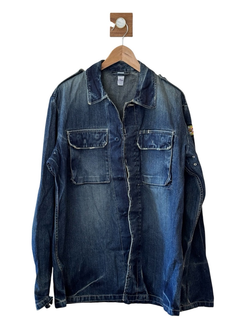 PRPS Distressed Denim Coverall Jacket Shacket